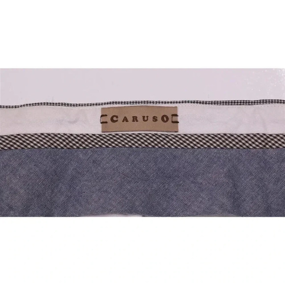 R. Caruso Current Light Gray Houndstooth Pleated Stretch Wool Dress Pants 35x29 - Picture 6 of 8